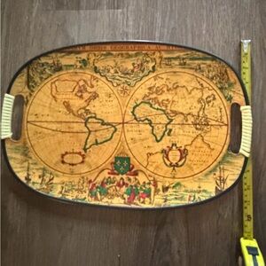 Vintage World Map Serving Tray